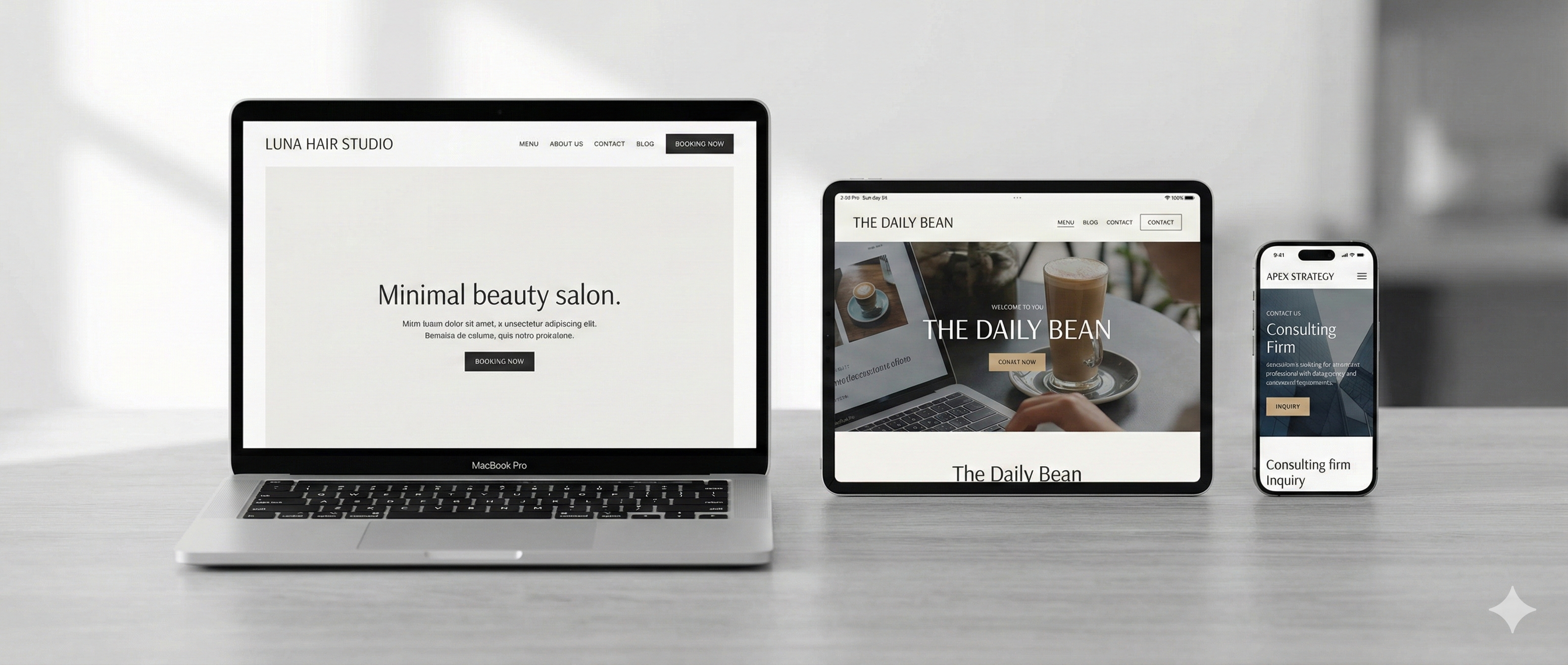 多様なデザインテンプレート - レスポンシブホームページ制作例